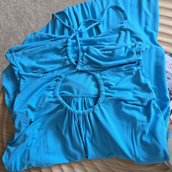 Venus Bright Blue Spagetti Strap Wide Leg Jumpsuit ~ Brand New - Picture 8 of 12